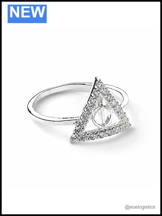 Jewelry - Sterling Silver Deathly Hallow Ring Halo Style Modern Small
